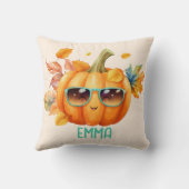 Aangepaste waterverf Cute Pumpkin Oranje Halloween Kussen (Achterkant)
