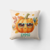 Aangepaste waterverf Cute Pumpkin Oranje Halloween Kussen (Voorkant)