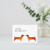 Aangepaste Waterverf Dachshund Visitekaartje (Staand voorkant)
