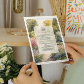 Aangepaste Waterverf Ditton Manor Nikkah Invitatio Folie Uitnodiging