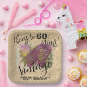 Aangepaste waterverf druivencluster Wijnland 60e Papieren Bordje (Feest)