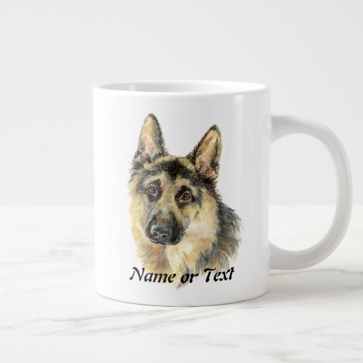 Aangepaste Waterverf Duitse herder Pet Dog Grote Koffiekop (Rechts)