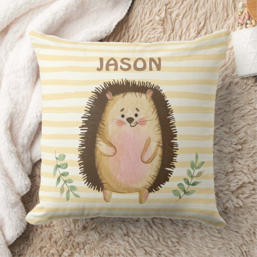 Aangepaste waterverf egelstrepen kussen (Deken)