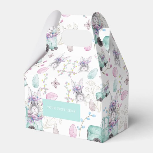 Aangepaste Waterverf-elementen Pasen Bedankdoosjes (Voorkant Zijde)