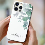 Aangepaste Waterverf Eucalyptus iPhone 8/7 Hoesje<br><div class="desc">Bescherm en versier uw iPhone met dit elegante hoesje. Het is versierd met waterverf eucalyptusbladeren in zachte groene tinten op een witte achtergrond. Pas het met jouw naam of monogram aan. Oorspronkelijke Waterverf © Michele Davies.</div>