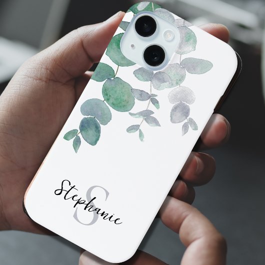 Aangepaste Waterverf Eucalyptus Case-Mate iPhone Case