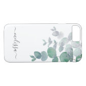 Aangepaste Waterverf Eucalyptus Case-Mate iPhone Case (Achterkant (Horizontaal))