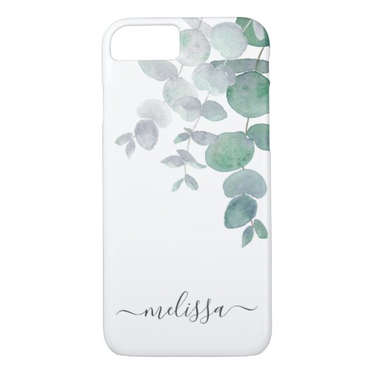 Aangepaste Waterverf Eucalyptus Case-Mate iPhone Case (Achterkant)