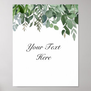 Aangepaste Waterverf Eucalyptus Greenery Sign Post Poster