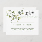 Aangepaste Waterverf Eucalyptus groen laat RSVP Briefkaart (Voorkant / Achterkant)