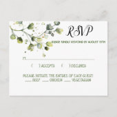 Aangepaste Waterverf Eucalyptus groen laat RSVP Briefkaart (Voorkant)