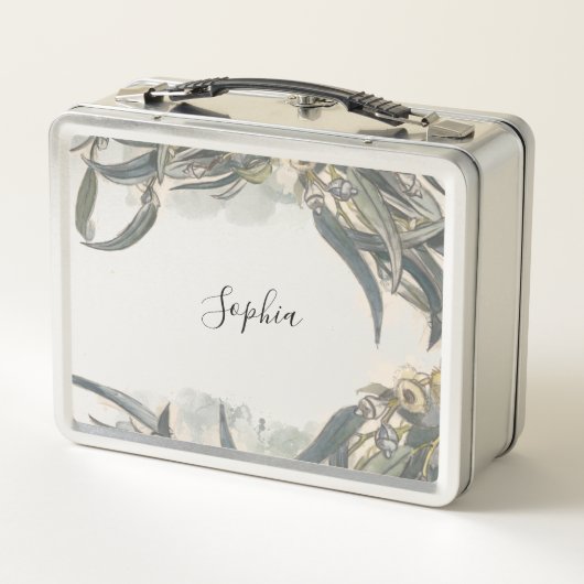 Aangepaste Waterverf Eucalyptus laat groen over (Achterkant)