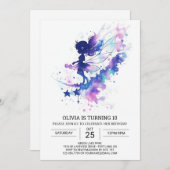 Aangepaste Waterverf Fairy Verjaardag Kaart (Voorkant / Achterkant)