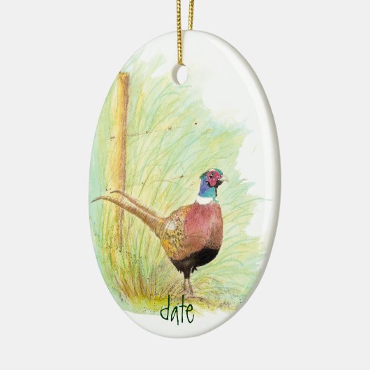 Aangepaste Waterverf fazant, vogeldier Keramisch Ornament (Links)