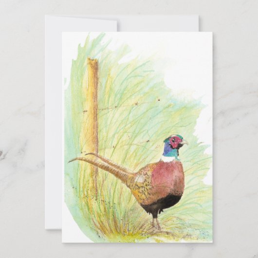 Aangepaste Waterverf fazant wild vogelwild Kaart (Voorkant)