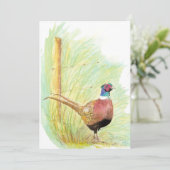 Aangepaste Waterverf fazant wild vogelwild Kaart (Staand voorkant)