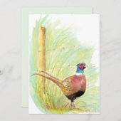 Aangepaste Waterverf fazant wild vogelwild Kaart (Voorkant / Achterkant)