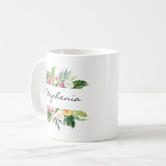 Aangepaste waterverf floraal koffiemok (Voorkant links)