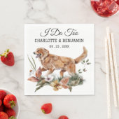 Aangepaste Waterverf Floral Dog Wedding Servet (Insitu)