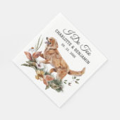 Aangepaste Waterverf Floral Dog Wedding Servet (Hoek)