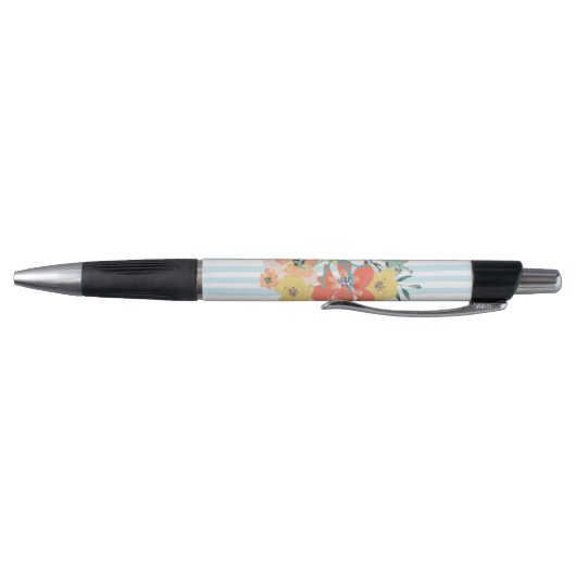 Aangepaste  Waterverf Floral en Stripes Pen (Bodem)