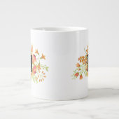 Aangepaste Waterverf Floral met Monogram Grote Koffiekop (Voorkant)
