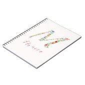 Aangepaste Waterverf Floral Monogram Letter M Notitieboek (Linkerzijde)