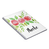 Aangepaste Waterverf Floral Notitieboek (Rechterzijde)