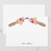 Aangepaste Waterverf Floral Paddles Nautical Notitiekaartje (Voorkant / Achterkant)