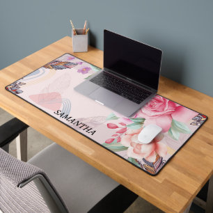Aangepaste Waterverf Floral Pattern Bureaumat