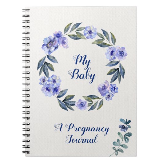 Aangepaste Waterverf Floral Pregnancy Journal Notitieboek (Voorkant)