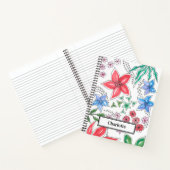 Aangepaste Waterverf Floral Spiral Notitieboek (Binnen)