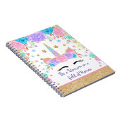 Aangepaste Waterverf Floral Unicorn Notitieboek (Rechterzijde)