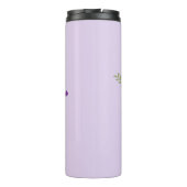 Aangepaste Waterverf Floral Violet Lavender Thermosbeker (Achterkant)