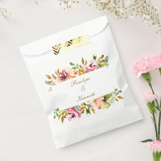 Aangepaste Waterverf Floral Wedding Bedankzakje (Gezegeld)
