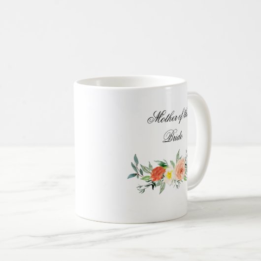 Aangepaste Waterverf Floral Wedding Favor Mok (Voorkant rechts)