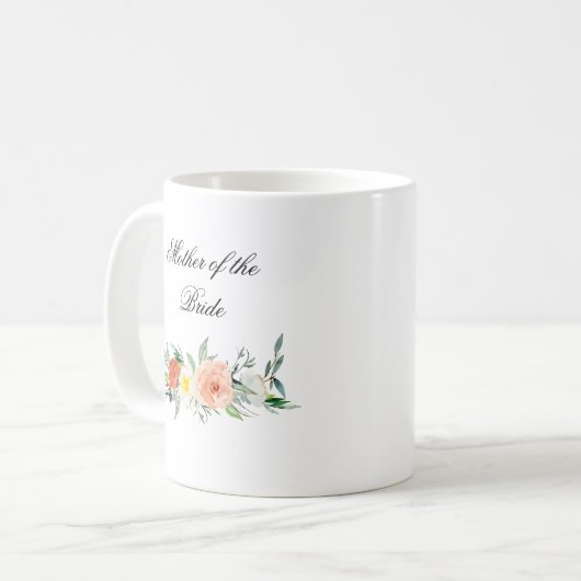 Aangepaste Waterverf Floral Wedding Favor Mok (Voorkant links)