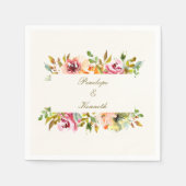 Aangepaste Waterverf Floral Wedding Servet (Voorkant)