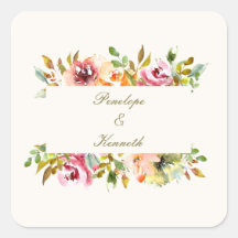 Aangepaste Waterverf Floral Wedding