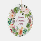 Aangepaste Waterverf Floral Wreath Ceramic Orna Keramisch Ornament (Rechts)