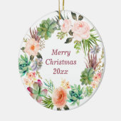 Aangepaste Waterverf Floral Wreath Ceramic Orna Keramisch Ornament (Links)