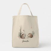 Aangepaste Waterverf Forest Animal Canvas Canvas t Tote Bag (Achterkant)
