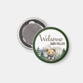 Aangepaste Waterverf Forest, Teddybeer, Baby showe Magneet (Voorkant / Achterkant)