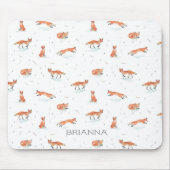 Aangepaste Waterverf Fox Muismat (Voorkant)