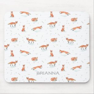 Aangepaste Waterverf Fox Muismat