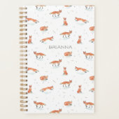 Aangepaste Waterverf Fox Planner (Voorkant)