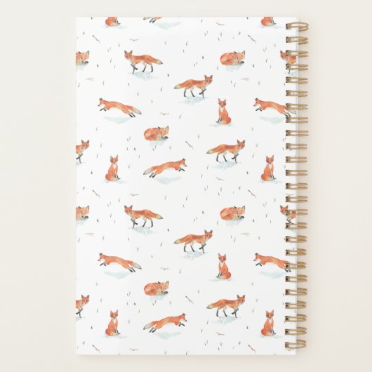 Aangepaste Waterverf Fox Planner (Achterkant)