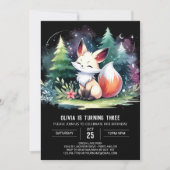 Aangepaste Waterverf Fox Verjaardag digitaal Kaart (Voorkant)