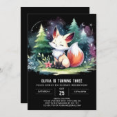 Aangepaste Waterverf Fox Verjaardag digitaal Kaart (Voorkant / Achterkant)