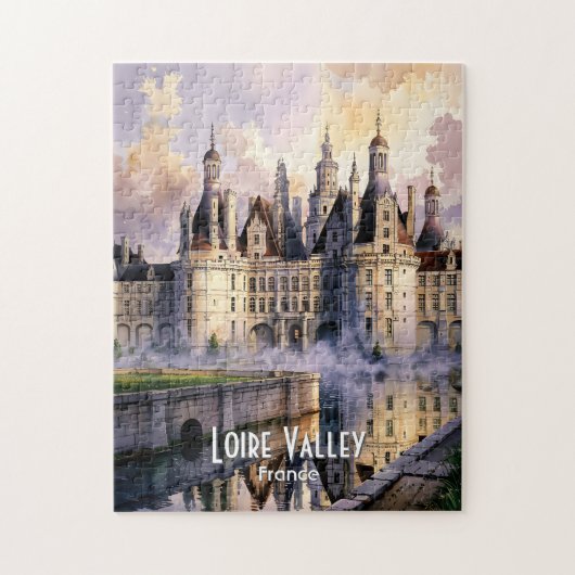 Aangepaste waterverf Frankrijk Loire Vallei Retro Legpuzzel (Verticaal)